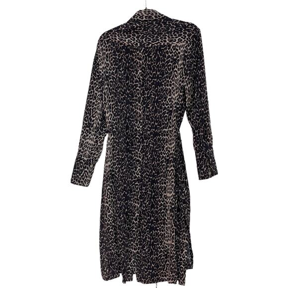 Allsaints Anya Animal Print Shirt Dress Medium Long Sleeve Button Front AND Back - Picture 12 of 12